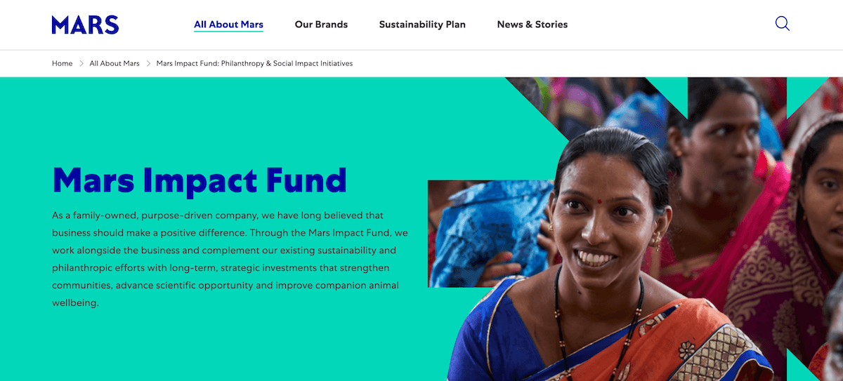 Mars, Incorporated wordmark used for Mars Impact Fund coverage