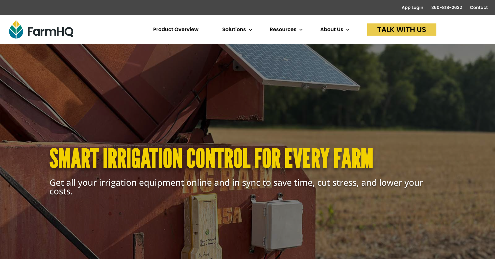 FarmHQ develops universal IoT retrofits for irrigation equipment, providing real-time visibility and remote control for on-field technology.