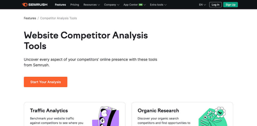 SEMrush's Competitor Analysis tool