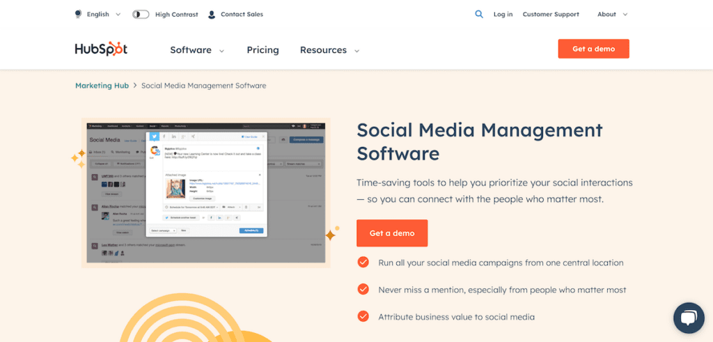 HubSpot social media management tools
